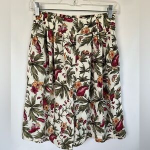 iLio 90s Floral Pleated Ruched Waist Dressy Lightweight Pocket Shorts Size Large